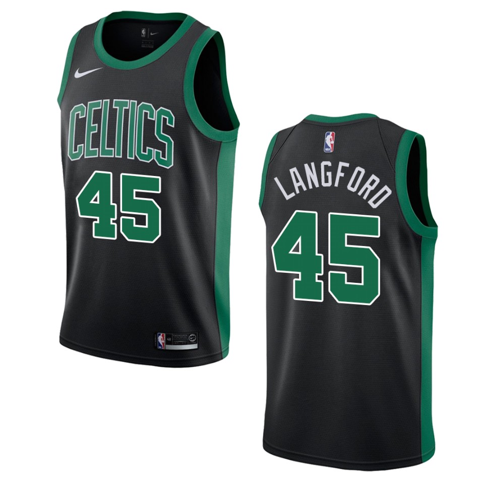 Men's Boston Celtics Romeo Langford #45 Swingman Statement Black Jersey 2401DKNB